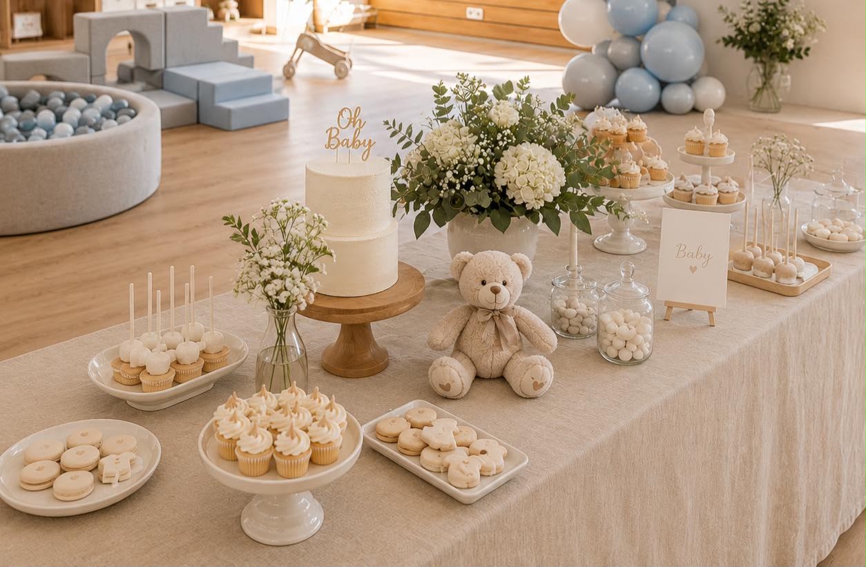 Mesa de doces e catering montada por um dos nossos parceiros